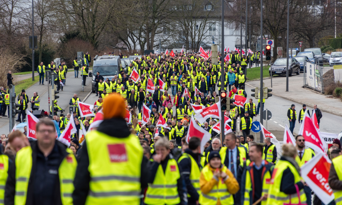 Public sector workers striking in Germany 2025