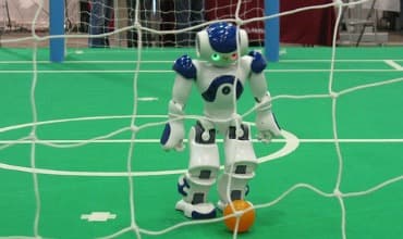 Robots hone their soccer skills in Eindhoven