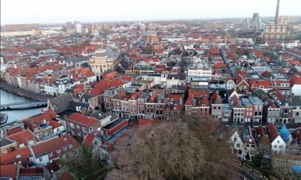 Leiden from a drone