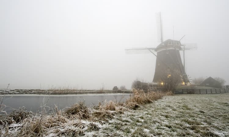 Very late: The first moderate frost this winter in the Netherlands
