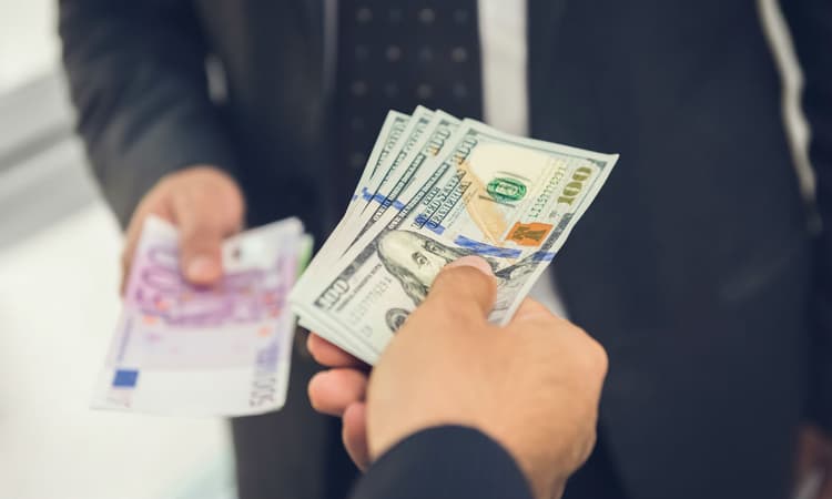 The euro is speeding ahead of the US dollar in value race