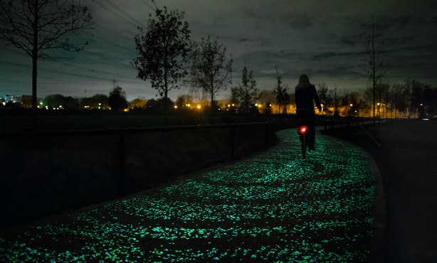 Glow-in-the-dark and solar bike paths: a glimpse of the future