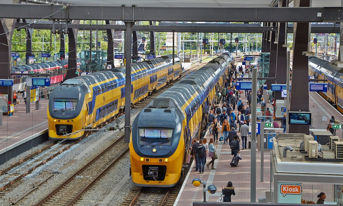 Trains at Rotterdam station